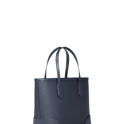 Michael Kors Women's Eva Extra-Small Saffiano Leather Convertible Tote Bag Navy/Silver