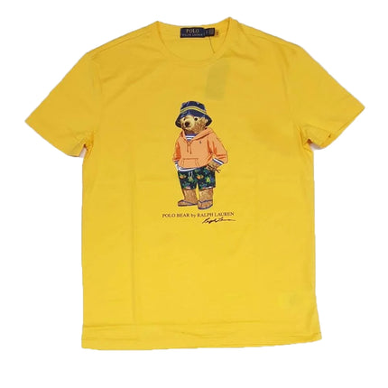 Polo Ralph Lauren Men's Beach Bucket Hat Teddy Bear Tee Yellow