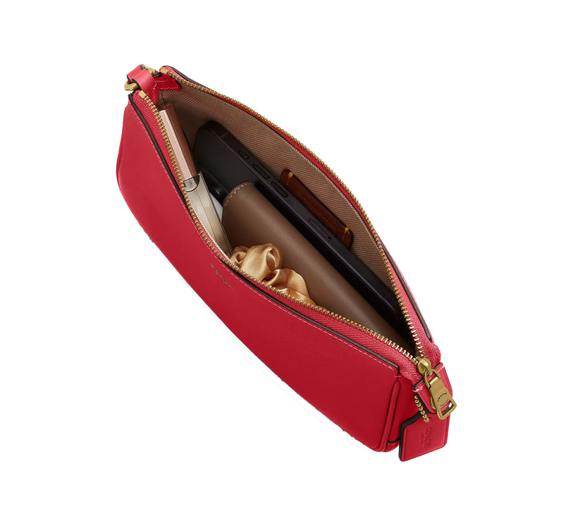 Coach Women's Plaza Bag Brass/Scarlet