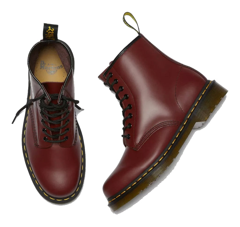 Dr. Martens Unisex 1460 Smooth Leather Lace Up Boots Cherry Red