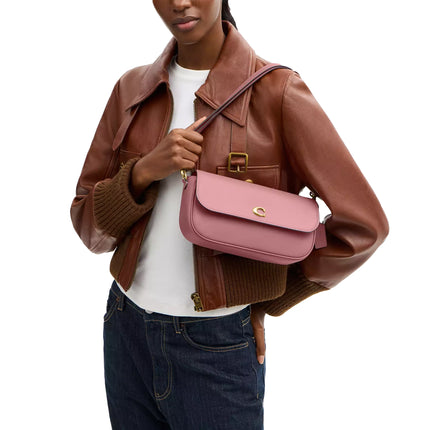 Coach Women's Brook Flap Chain Bag Brass/Peony