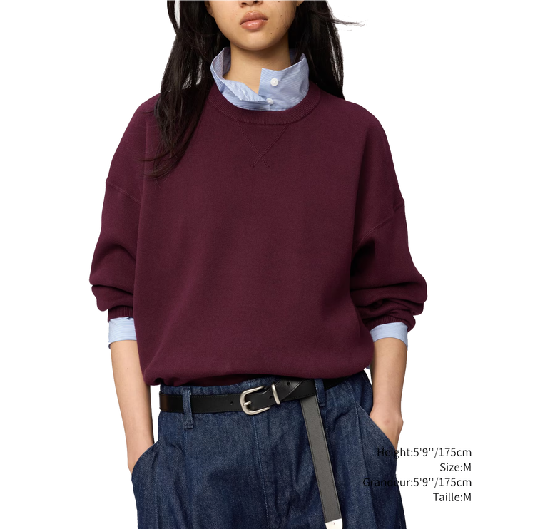 Uniqlo Unisex Smooth Cotton Crew Neck Sweater 01 Off White