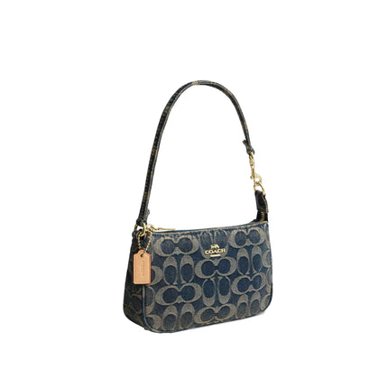 Coach Women's Nolita 19 In Signature Regenerative Cotton Denim Gold/Denim