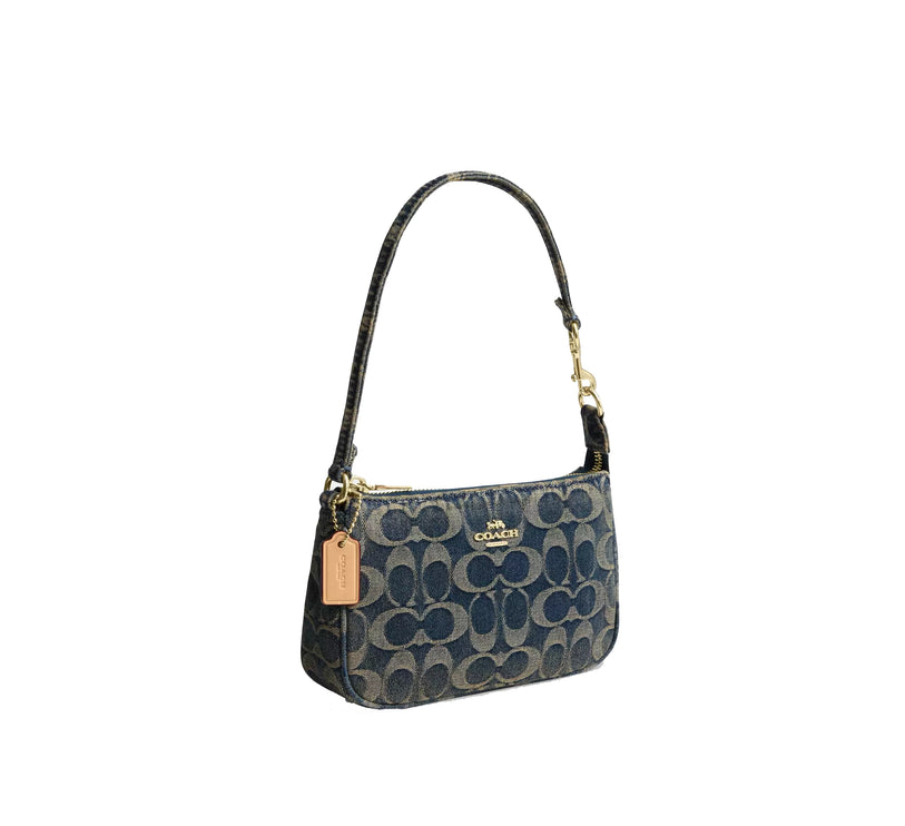 Coach Women's Nolita 19 In Signature Regenerative Cotton Denim Gold/Denim