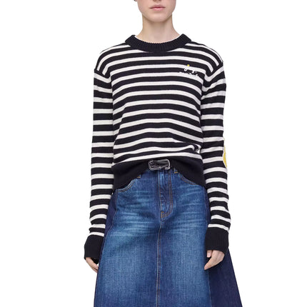 Marc Jacobs Women's Joy Striped Crewneck Black/White