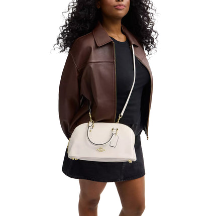 Coach Women's Lara Satchel Bag Gold/Chalk