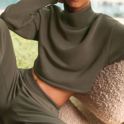 alo Women's Cropped Serenity Coverup Olive Tree