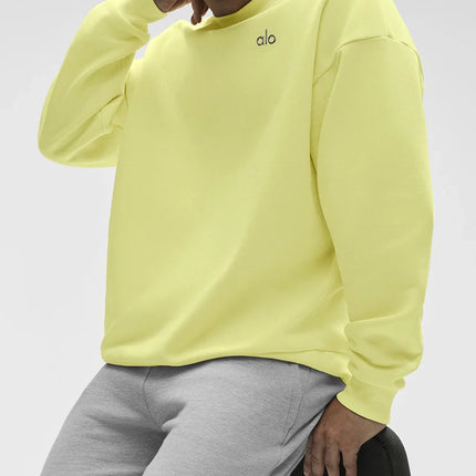 alo Men's Accolade Crew Neck Pullover Sunshine
