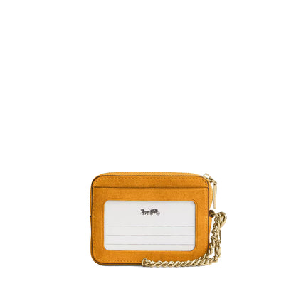 Coach Women's Zip Card Case Gold/Marigold