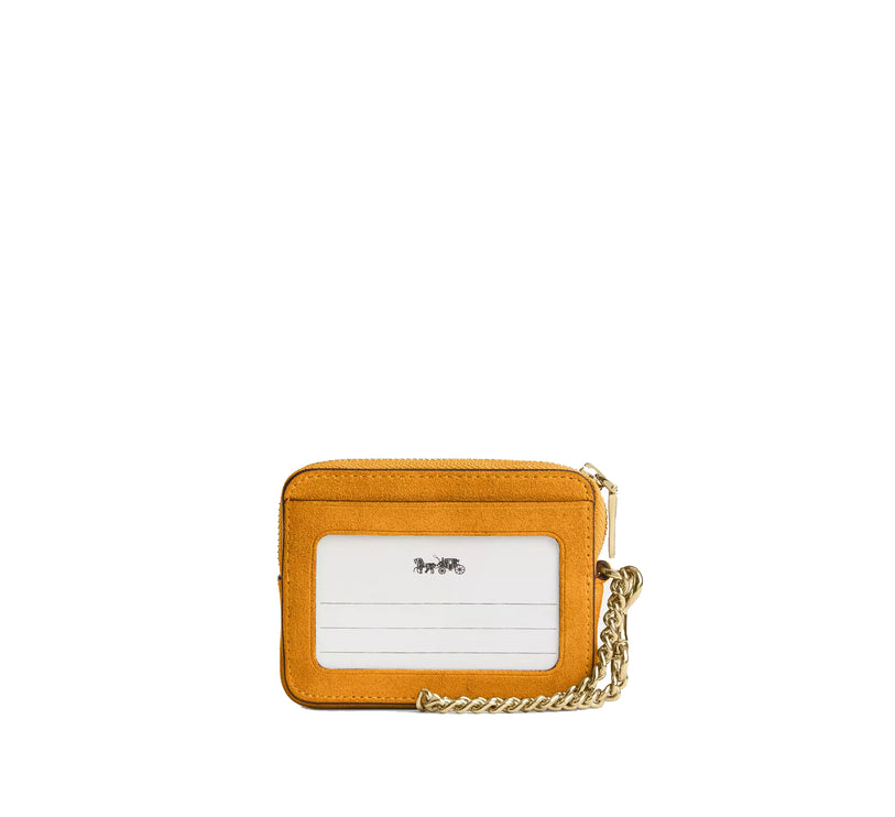 Coach Women's Zip Card Case Gold/Marigold