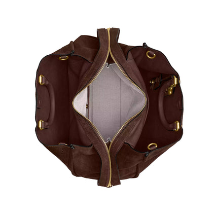 Coach Women's Rogue Bag 40 Suede/Brass/Dark Chocolate