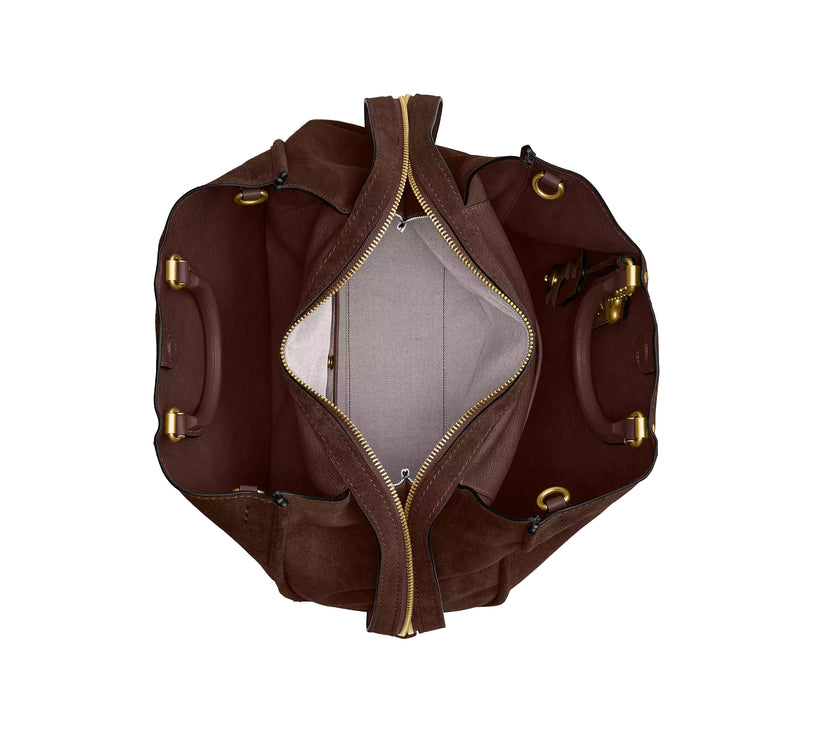 Coach Women's Rogue Bag 40 Suede/Brass/Dark Chocolate