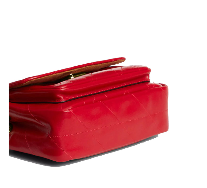 Coach Women's Elodie Crossbody Bag 18 With Quilting Gold/Candy Apple