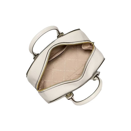 Michael Kors Women's Ashton Small Signature Logo Messenger Bag Light Cream Multi/Gold