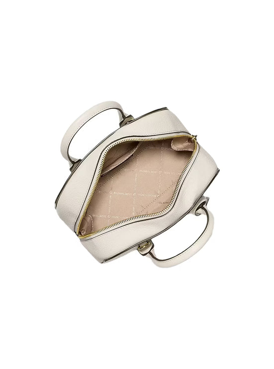 Michael Kors Women's Ashton Small Signature Logo Messenger Bag Light Cream Multi/Gold