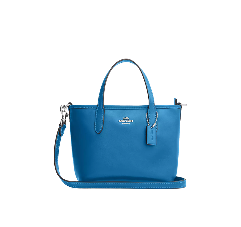 Coach Women's City Mini Tote Bag Silver/Blue Jay