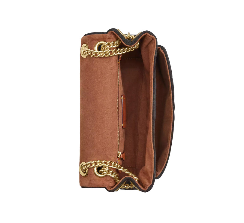 Coach Women's Elodie Crossbody Bag 24 With Quilting Gold/Ebony