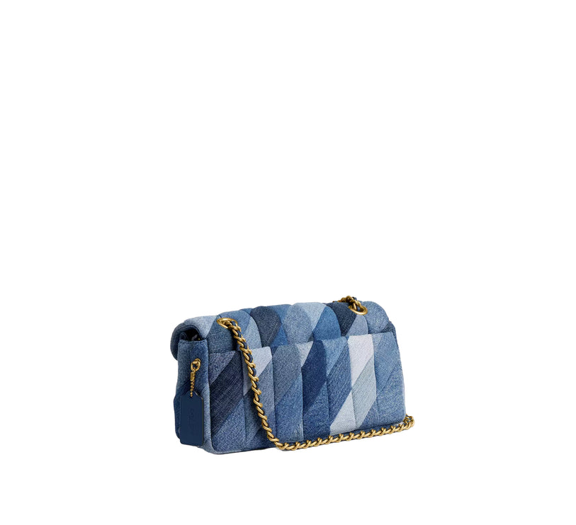Coach Women's Tabby Shoulder Bag 26 With Repurposed Denim Patchwork Quilting Brass/Denim
