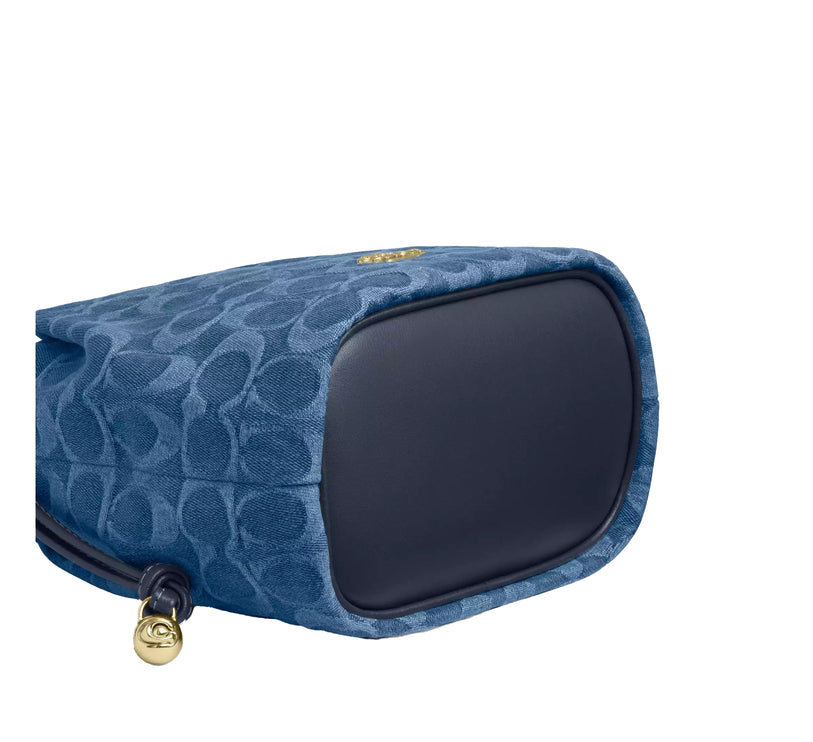 Coach Women's Faye Mini Drawstring Bag In Signature Denim Gold/Indigo