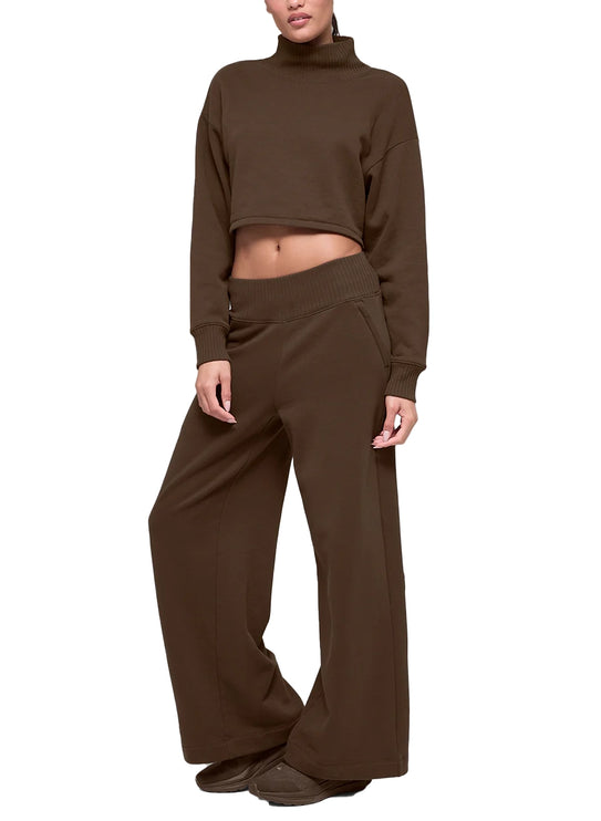 alo Women's Cropped Serenity Coverup Espresso