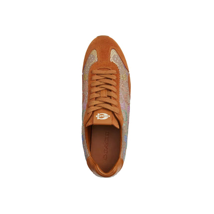 Coach Women's Flat Sneaker In Crystal Signature Jacquard Light Tan Multi