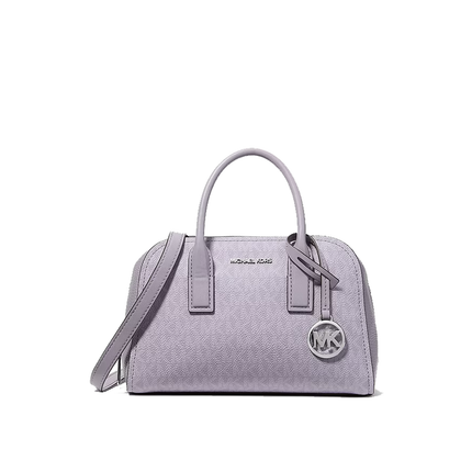Michael Kors Women's Ashton Small Signature Logo Messenger Bag Lilac/Silver