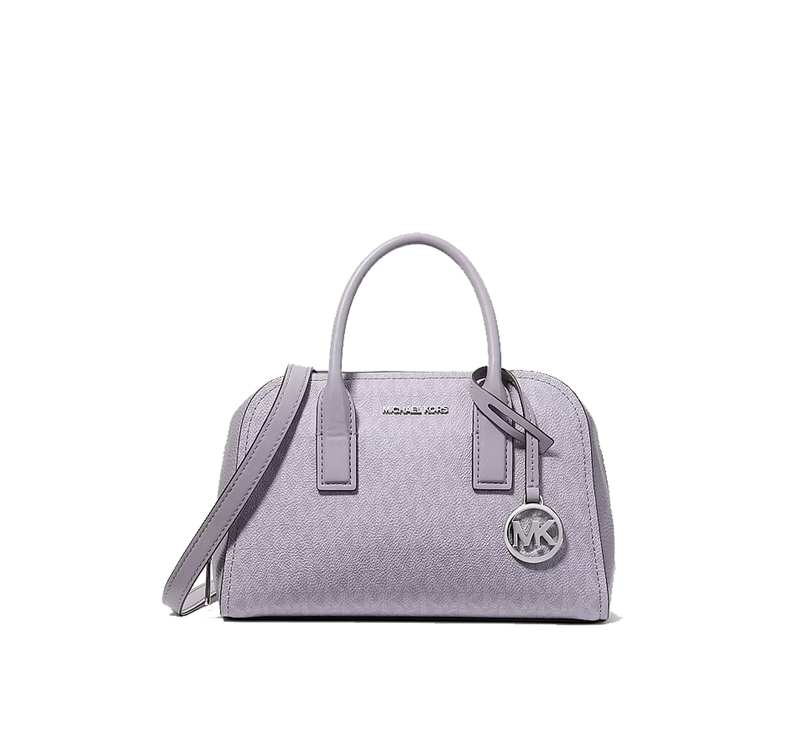 Michael Kors Women's Ashton Small Signature Logo Messenger Bag Lilac/Silver
