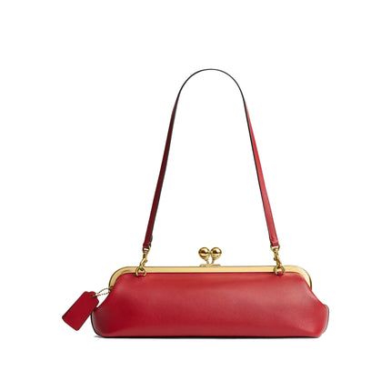 Coach Women's Kisslock Frame Bag 30 Brass/Poppy