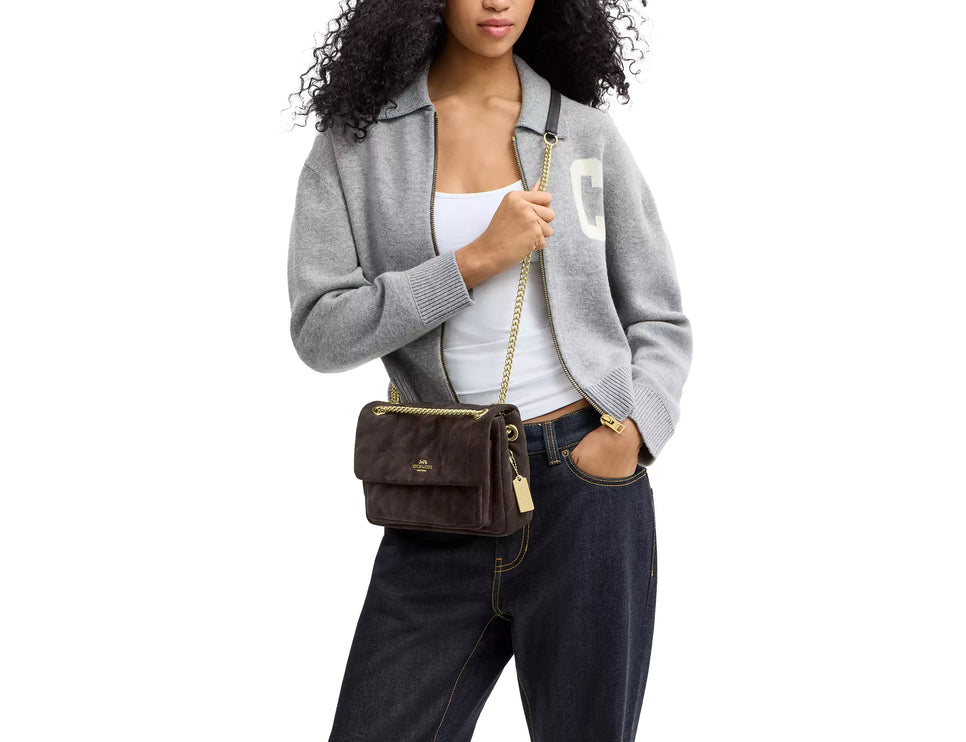 Coach Women's Elodie Crossbody Bag 24 With Quilting Gold/Ebony