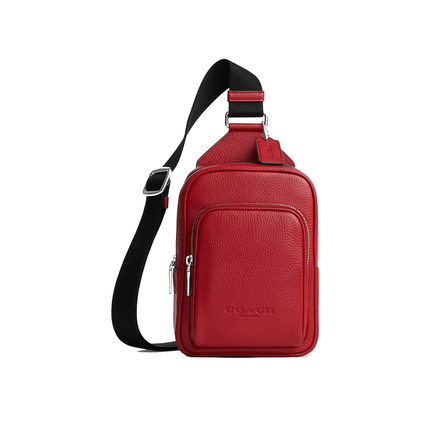 Coach Unisex Racer Sling Pack Silver/Poppy