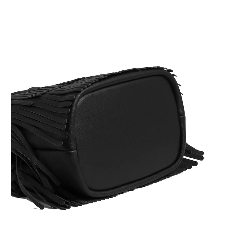 Coach Women's Faye Mini Drawstring Bag With Fringe Gold/Black