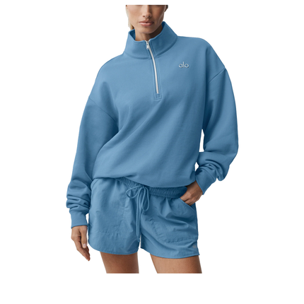 alo Women's Accolade 1/4 Zip Pullover California Blue