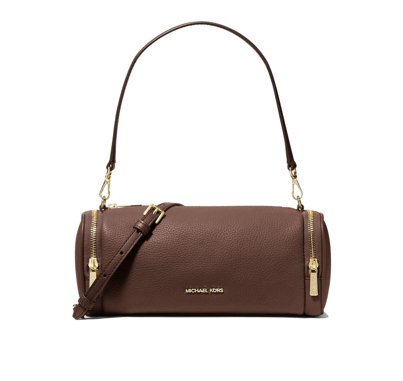 Michael Kors Women's Jet Set Travel Small Pebbled Leather Convertible Crossbody Bag Nutmeg