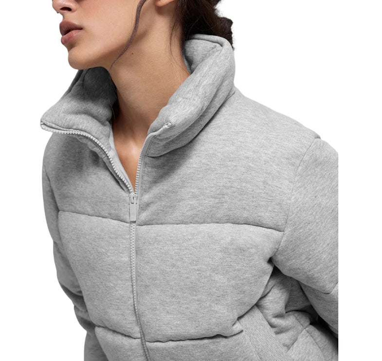 alo Women's Sweatshirt Puffer Athletic Heather Grey