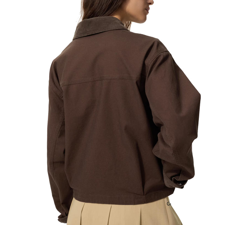 Uniqlo Unisex Zip Up Short Jacket 38 Dark Brown