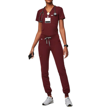 FIGS Women's Zamora Jogger Scrub Pants Burgundy