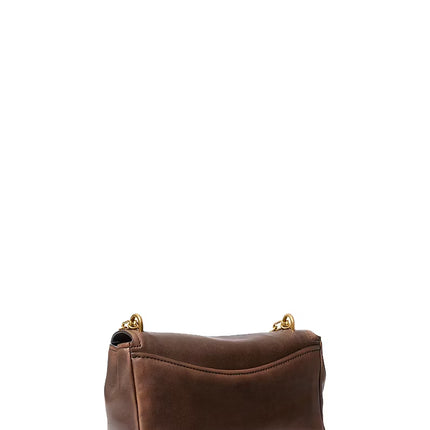 Michael Kors Women's Bryant Small Leather Convertible Shoulder Bag Chocolaate/Gold