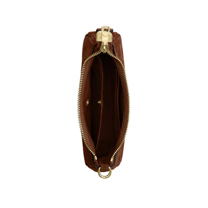 Coach Women's Teri Mini Crossbody Bag Suede/Gold/Warm Brown