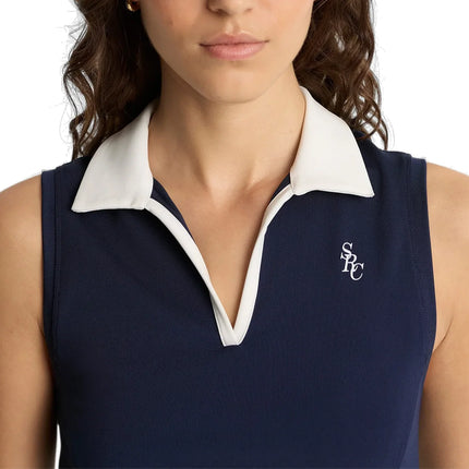 Sporty & Rich Women's SRC Sports Polo Vest SRC Sports Polo Vest Navy/White