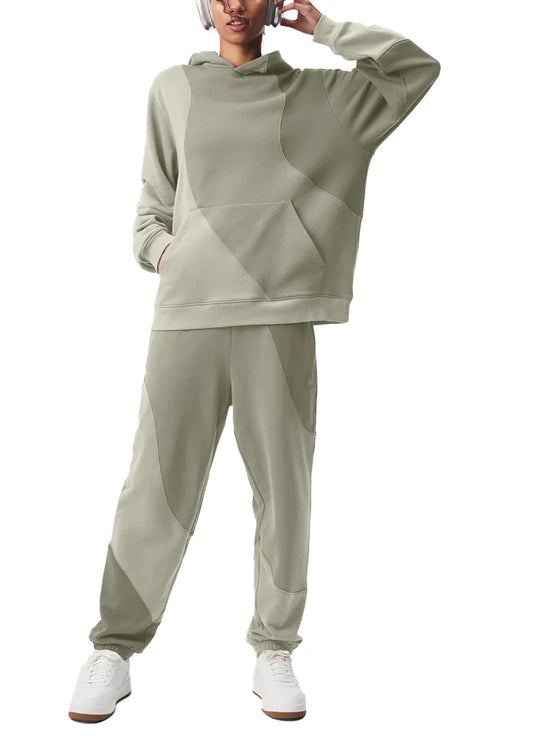 alo Unisex Make Waves Hoodie Limestone Tonal