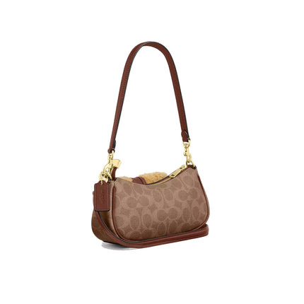 Coach Women's Ashton Mini Shoulder Bag In Signature Canvas Gold/Tan/Vintage Brown