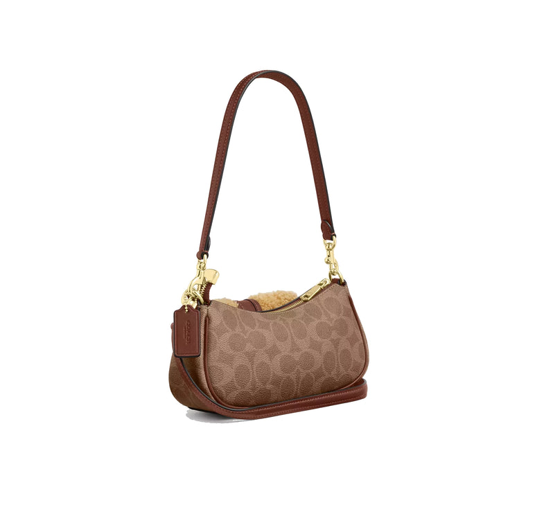 Coach Women's Ashton Mini Shoulder Bag In Signature Canvas Gold/Tan/Vintage Brown