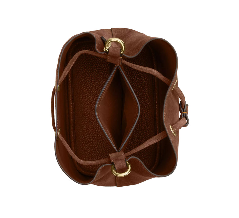 Coach Women's Rowan Bucket Bag Suede/Gold/Warm Brown