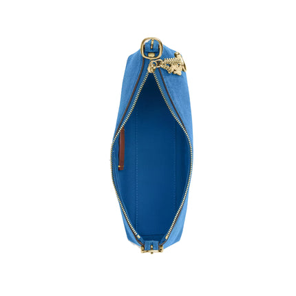 Coach Women's Emeilia Shoulder Bag Suede/Gold/Blue Jay