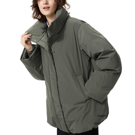 Uniqlo Women's Non-Quilted Down Short Coat 57 Olive