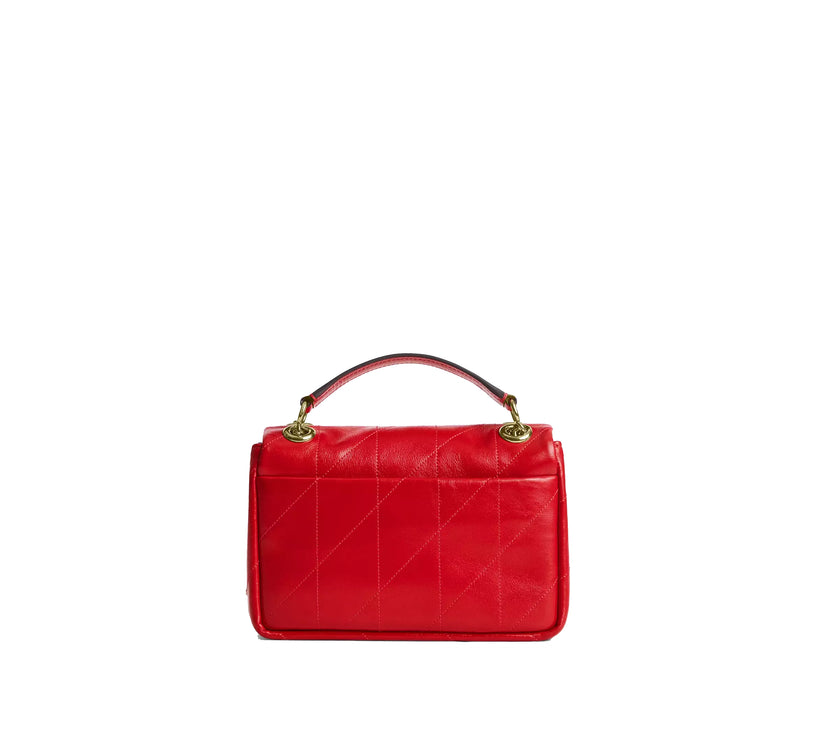Coach Women's Elodie Crossbody Bag 18 With Quilting Gold/Candy Apple