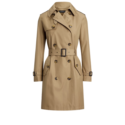 Polo Ralph Lauren Women's Double-Breasted Cotton-Blend Trench Coat Sand