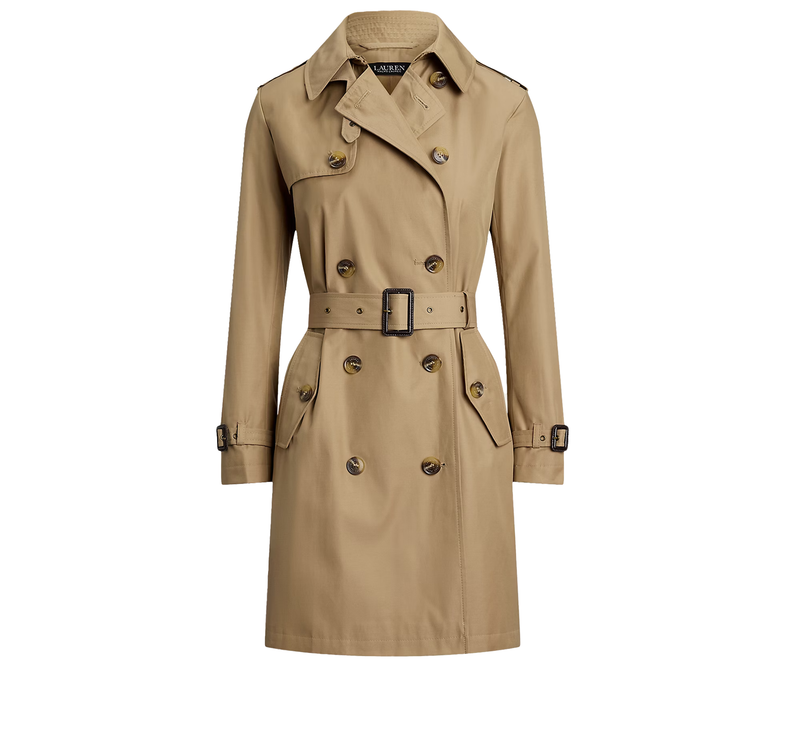 Polo Ralph Lauren Women's Double-Breasted Cotton-Blend Trench Coat Sand