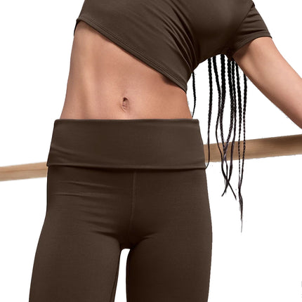 alo Women's ALO Softsculpt 7/8 Foldover Flare Legging Espresso