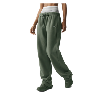 alo Women's Accolade Straight Leg Sweatpant Bamboo Green